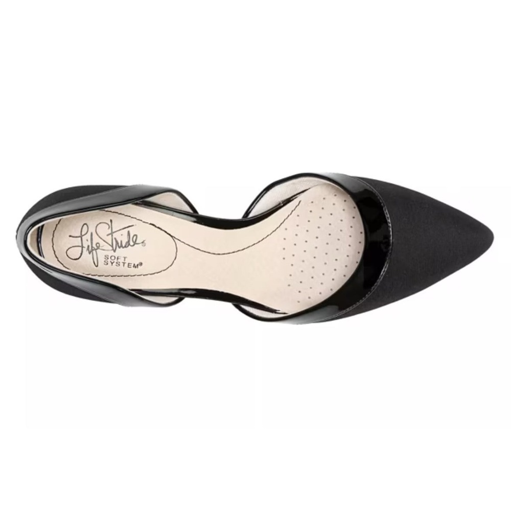 ✨ LifeStride Black Pointed D'Orsay Flats with Silver Hardware  6M Ret. 59.99